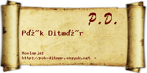 Pók Ditmár névjegykártya